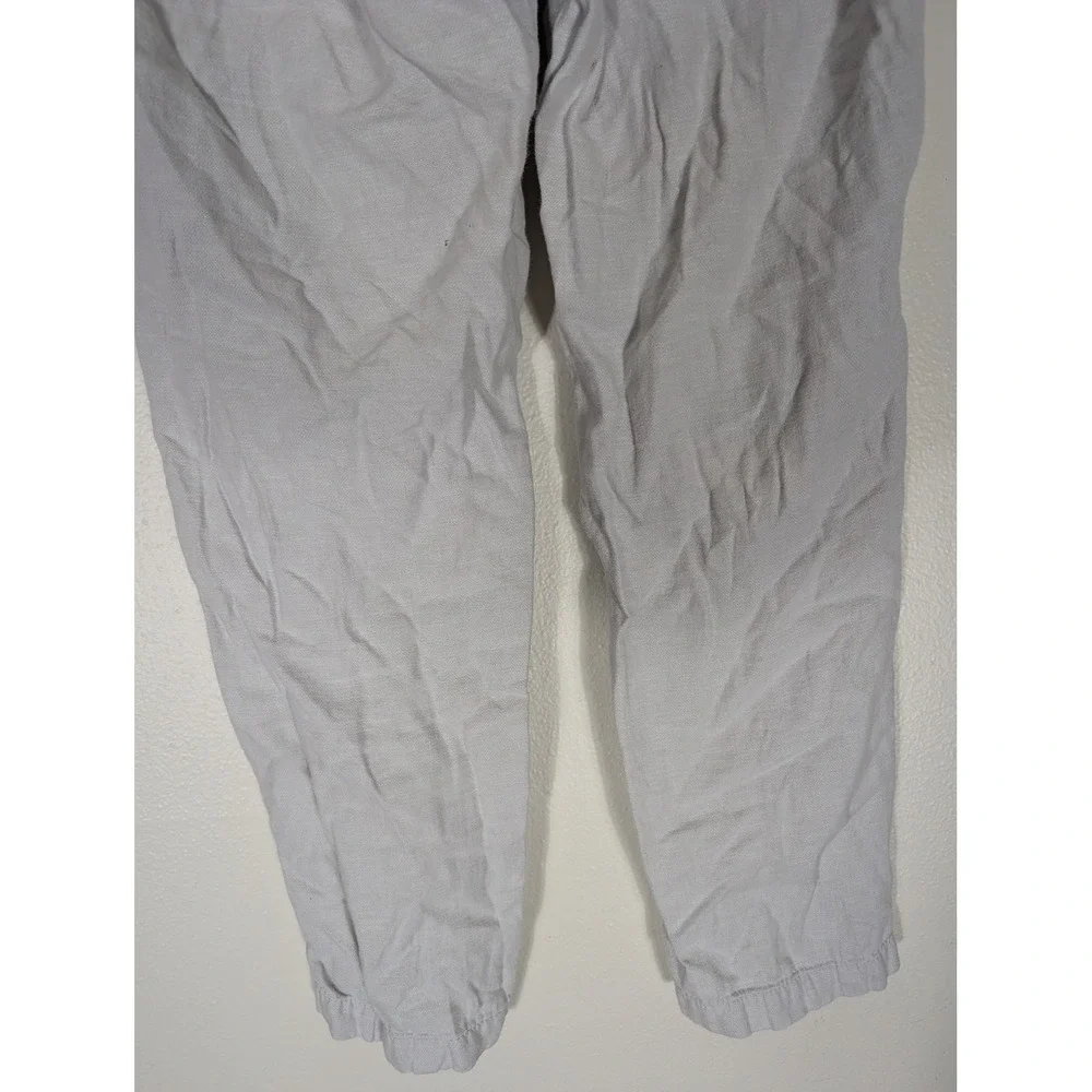 Banana Republic 34/32 Mason Athletic Tapered Pants Mens Gray Drawstring Linen